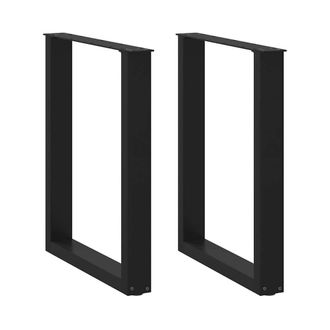 Berkfield Home Coffee Table Legs U-Shaped 2 pcs Black 60x(72-73) cm Steel