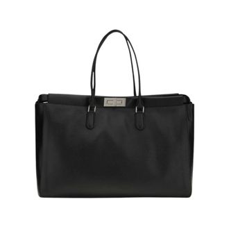 Fendi Peekaboo Tote Large - Heren - Tassen - Zwart - Maat: ONE Size Leer