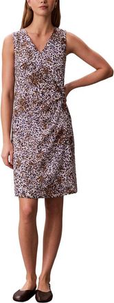Calvin Klein Print V-Neck Mini Dress