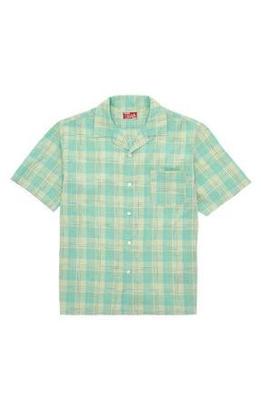 Fortela Bowling Check Shirt in Acquamarine at Nordstrom, Size Large