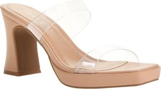 Chinese Laundry Womens Double Strap Block Heel Sandal In Clear