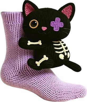 Generic 3D Knit Animal Socks Women Men Hand Crocheted Sloth Cat Sock Funny Cute Koala Socks Halloween Christmas Novelty Stockings Cotton Winter Warm Sock Ladi