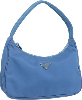 Prada Hobo Tessuto Blue Nylon Handbag (Pre-Owned)