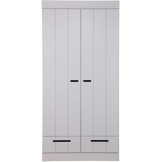 Woood Armario con 2 puertas y 2 cajones en madera gris