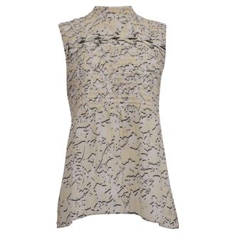 Proenza Schouler Printed Georgette Top in White Silk