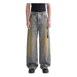 44 Label Group Wide Jeans, male, Gray, Size: W44 Soil Denim Pant