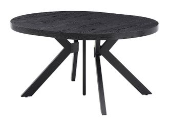 Vente-Unique Mesa de comedor extensible para 6 a 12 personas en MDF y acero - Negro - KOMONI