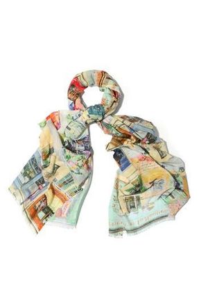 Saachi Spring Print Scarf in Green Multi at Nordstrom Rack