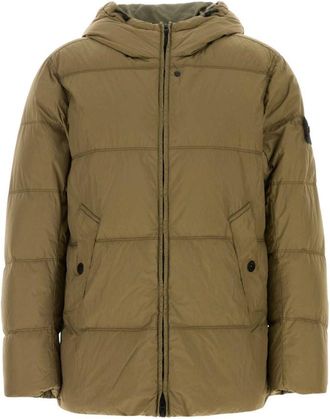 Stone Island Green Quilted Hood Jacket