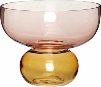 H&uuml;bsch Jarr&oacute;n Artesanal Hubsch &Aacute;mbar Y Rosa Di&aacute;metro 25 Cm