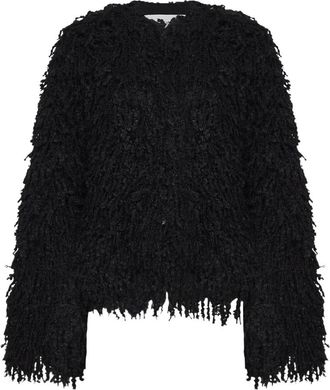 Fendi Lange Cashmere en Mohair Jas - Dames - Zomerjassen - Zwart - XS - Jassen