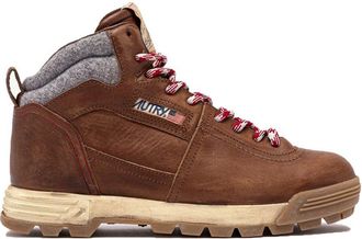 Autry Malga Pedula Hiking Boots In Natural Leather And Grey Fabric Shoes