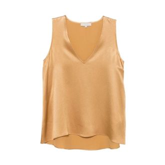 Antonelli Sleeveless Tops, female, Yellow, Size: S Angelica Top