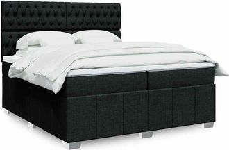vidaXL Vidaxl - Cama Box Spring Con Colch&oacute;n Tela Negro 200x200 Cm