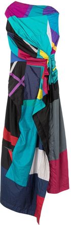 AZ FACTORY geometric-print asymmetric dress - women - Polyester - 36 - Blue