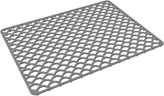 No Brand Alfombrilla De Silicona Para Fregadero - Protector De Cocina - Protege La Cocina - Resistente Al Calor Con Orificio De Drenaje - 46 X 31,7 Cm - Gris
