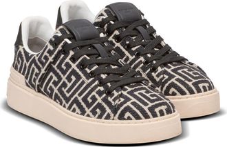 Balmain Monogram jacquard B-Court trainers in Black at Nordstrom, Size 37