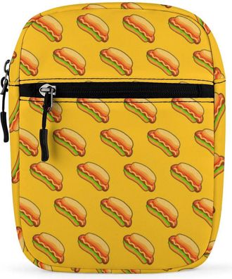 Generic Funny Hot Dog Lover Pattern Crossbody Bag Adjustable Satchel Cute Shoulder Bag Lightweight Sling Bags