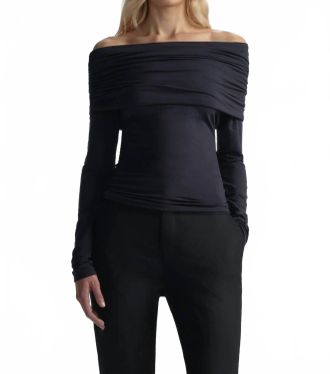 A.L.C. Adeline Off-The-Shoulder Tee In Night Blue