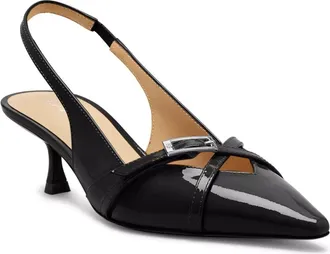 Stuart Weitzman Georgie SM977 Pumps Womens Black Patent Slingback ZOGG3847