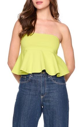 Susana Monaco Flared Tube Top in Chartreuse at Nordstrom, Size X-Small