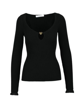 Philosophy di Lorenzo Serafini Black Viscose Polyester Womens Knitwear