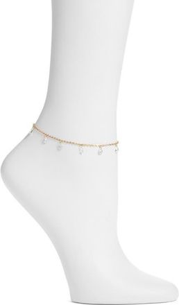 Vidakush Dainty Crystal Charm Anklet in Gold at Nordstrom, Size Medium