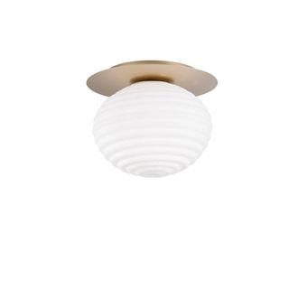 Luce-Ambiente-Design Plafonera Ripple en Metal Oro con Difusor de Vidrio 35 cm