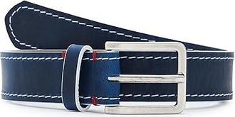 Johnston & Murphy White Edge Waxed Leather Belt Mens Belts Navy : 32