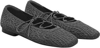Vivaia 3 Laces Included Square-Toe Lace-Up Mary Janes in Rich Grey Cable Knit at Nordstrom, Size 8.5