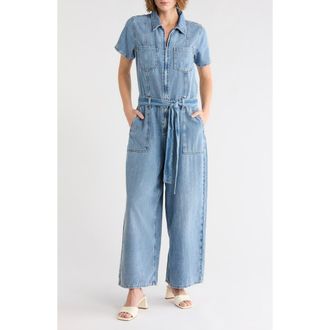 Good American Fit for Success Straight Leg Denim Jumpsuit in Indigo786 at Nordstrom Rack, Size X-Small