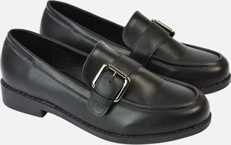 XY London Womens XY London Womens/Ladies Kali Chunky Buckle Detail Loafers - Black - Size: 4