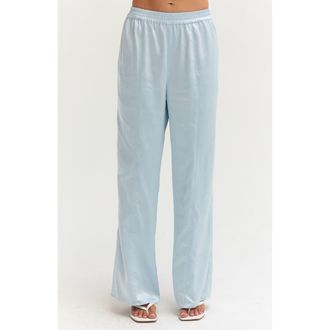 Crescent Satin Pull On Pants in Light Blue at Nordstrom, Size Medium