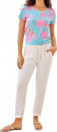 Lilly Pulitzer Etta Scoop-Neck Top In Multi Royal Coral