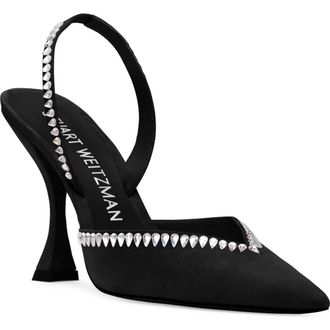 Stuart Weitzman Gemcut Curve Pointed Toe Slingback Pump in Black at Nordstrom Rack, Size 6