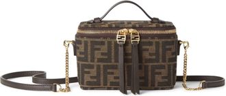 Fendi VANITY MINI BAG IN FF JACQUARD FABRIC, TOBACCO BROWN - Fendi - Woman