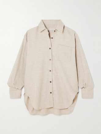 Maria McManus Camicia Oversize In Flanella Di Misto Cotone E Lana - Neutri