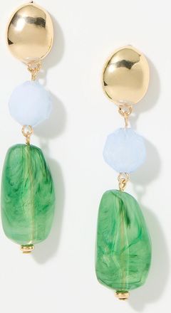 Simons Womens Oversize gemstone long earrings