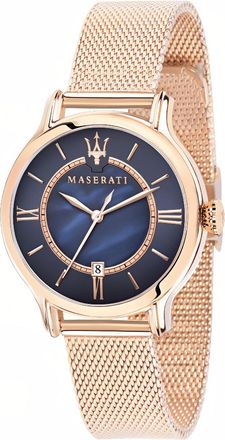 Maserati Womens Epoca Ladies Watch with Blue Mother of Pearl Dial and Rose Gold Finish Stainless Steel - One Size