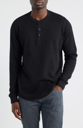 James Campbell Calico Waffle Stitch Henley in Black at Nordstrom, Size Xx-Large