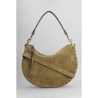 Isabel Marant Oskan Soft Zip Shoulder Bag In Taupe Suede