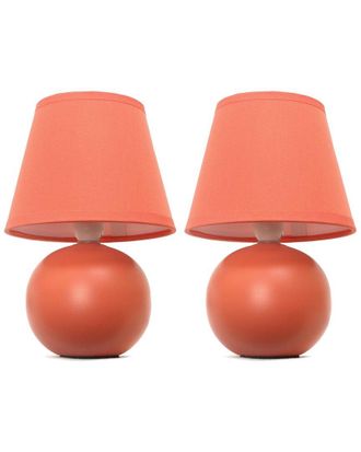 Lalia Home Mini Ceramic Globe Table Lamp 2pk Set