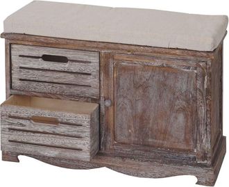 Hhg Hhg - Nunca Usado] Banco 475, Banco C&oacute;moda, Aspecto Shabby Vintage Certificado Mvg 49x71x32cm Marr&oacute;n