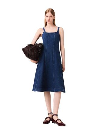 Maje Midi denim dress in Denim Blue at Nordstrom, Size 34 Eu