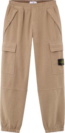 Stone Island Elastic Waist Cuffs Logo Patch Cargo Pants