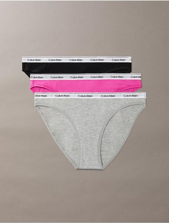 Calvin Klein Womens Icon Logo 3-Pack Bikini - Multi - XL
