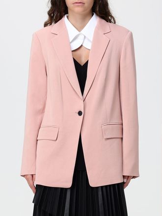 Karl Lagerfeld Single-Breasted One-Button Viscose Blazer in Pink