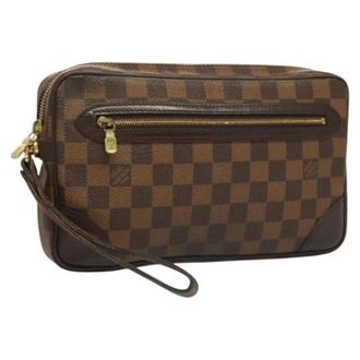 Louis Vuitton Pre-owned Canvas clutches - Dames - Pre-owned - Bruin - Maat: ONE Size Leer