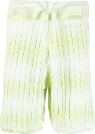 GCDS knitted degradé bermuda shorts - men - Cotton/Polyamide - M - Green