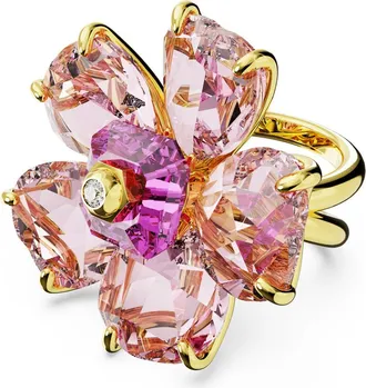 Swarovski Idyllia Crystal Flower Cocktail Ring in Pink at Nordstrom, Size 9